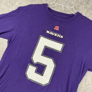 NFL Baltimore Ravens Long Sleeve T Shirt #5 Flacco Purple Size Medium EUC 502